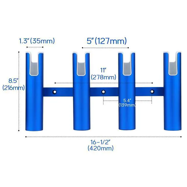Alt view image 2 of 7 - Aluminium Wall-Mounted Fishing Rod Holder for Boat, Garage & Marine - Holds Rods & Poles