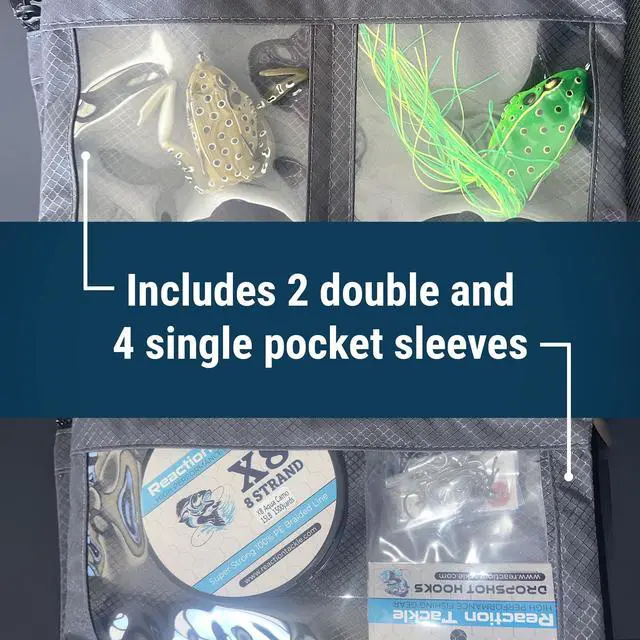 Alt view image 7 of 7 - Deluxe Bait Binder, Water Resistant Soft Bait Storage System for Soft Plastics and Rigs with Zippered Sleeves, Splash-Proof Binder