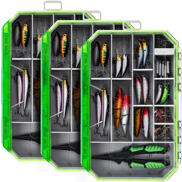 Main image of Fishing Tackle Box, Waterproof 3600 and 3700 Tackle Trays, Plastic Tackle Box Organizer with Removable Dividers, Storage Lure Box and Terminal Tackle Storage