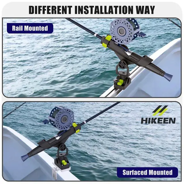 Alt view image 6 of 7 - Combo Mount Fishing Rod Holders - 360 Degree Adjustable Boat Rod Rack