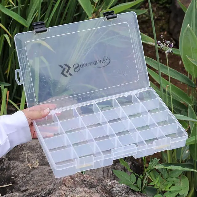Alt view image 7 of 7 - Fishing Tackle Boxes - 3600 3700 Plastic Storage Organizer Box with Removable Dividers - Fishing Tackle Storage - 4 Packs Transparent Tackle Trays