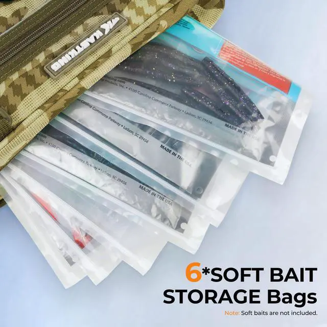 Alt view image 4 of 7 - BaitSpace Waist Bag Waterproof Tackle Storage Bag With Adjustable Belt, Fishing Fanny Pack for Men, Soft Bait Organizer, 3600 Utility Box, Rod Holder, Nylon