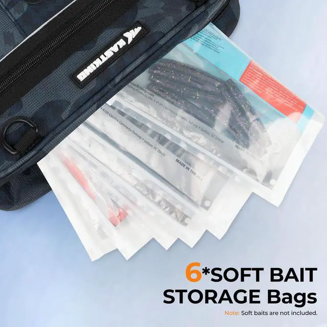 Alt view image 4 of 7 - BaitSpace Waist Bag Waterproof Tackle Storage Bag With Adjustable Belt, Fishing Fanny Pack for Men, Soft Bait Organizer, 3600 Utility Box, Rod Holder, Nylon