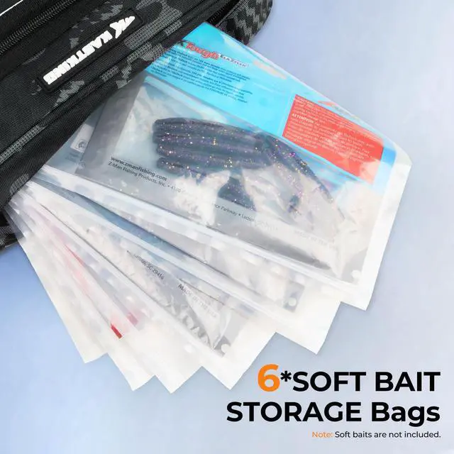 Alt view image 4 of 7 - BaitSpace Waist Bag Waterproof Tackle Storage Bag With Adjustable Belt, Fishing Fanny Pack for Men, Soft Bait Organizer, 3600 Utility Box, Rod Holder, Nylon