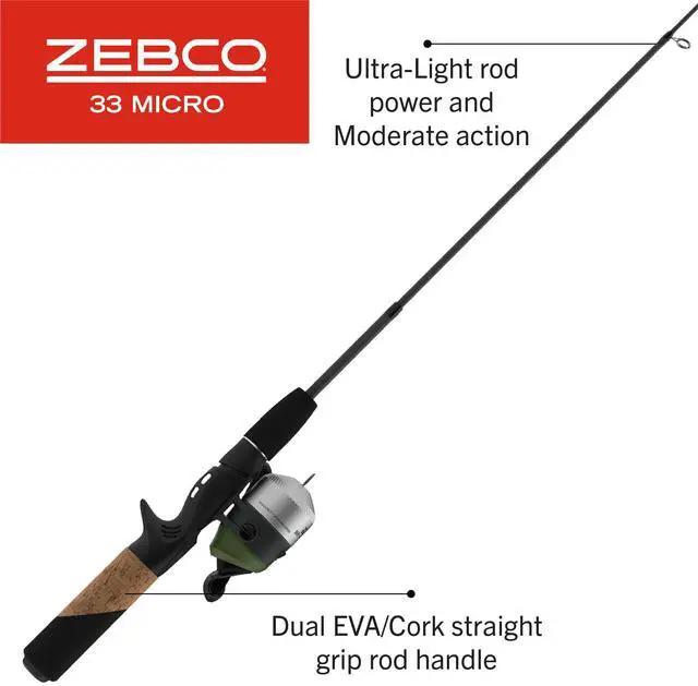 Alt view image 6 of 6 - 33 Micro Adventure Spincast Reel and Fishing Rod Combo, 36-Inch Telescopic Rod, Ultra-Light Power, Moderate Action, Silver/Green