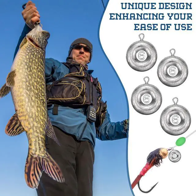 Alt view image 6 of 7 - 24 Pieces Fishing Disc Sinkers Weights Disc Sinker Fishing Sinkers Weights for Saltwater Catfishing Trolling Surf Tackle
