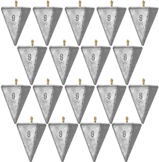 Main image of 18 Pieces Pyramid Sinkers Fishing Weights Triangle Fishing Sinkers Rig Pyramid Sinker for Ocean Saltwater Surf Bass Casting Gear Tackle