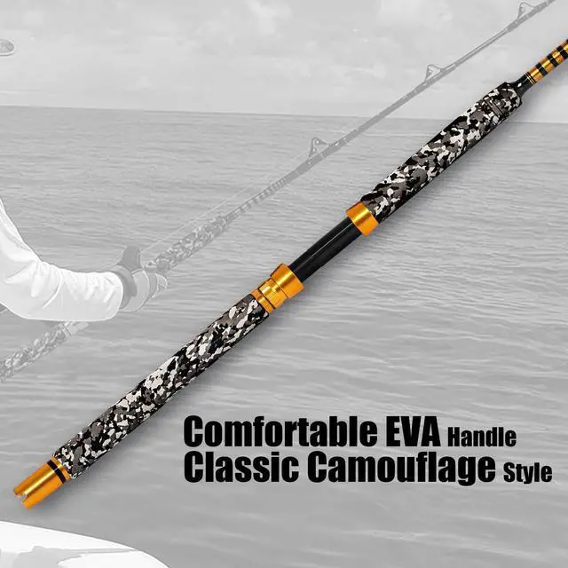 Alt view image 3 of 7 - 1-Piece Saltwater Offshore Trolling Rod 6-Feet Big Game Rod Conventional Boat Fishing Pole