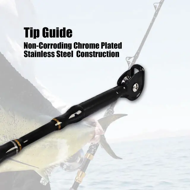 Alt view image 6 of 7 - 1-Piece Saltwater Offshore Trolling Rod 6-Feet Big Game Rod Conventional Boat Fishing Pole