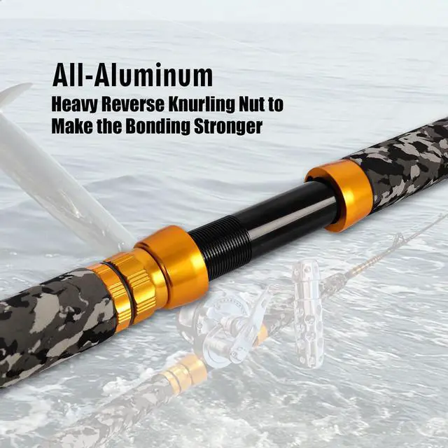 Alt view image 5 of 7 - 1-Piece Saltwater Offshore Trolling Rod 6-Feet Big Game Rod Conventional Boat Fishing Pole