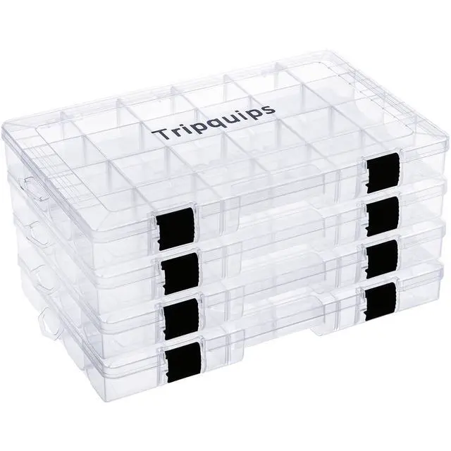 Main image of 3600 Tackle Trays, Plastic Storage Organizer Box with Removable Dividers - Tackle Boxes - Fishing Tackle Storage - 3700 Tackle Trays - 2 Packs/4 Packs Box Organizer