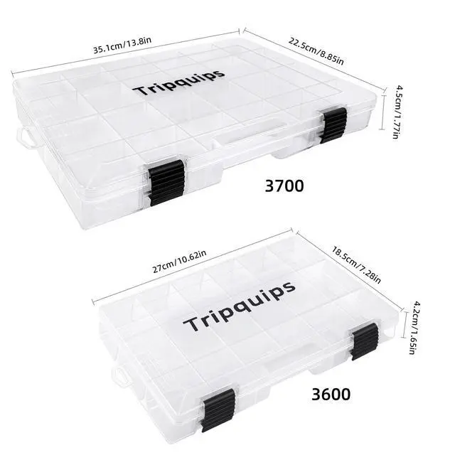 Alt view image 3 of 7 - 3600 Tackle Trays, Plastic Storage Organizer Box with Removable Dividers - Tackle Boxes - Fishing Tackle Storage - 3700 Tackle Trays - 2 Packs/4 Packs Box Organizer