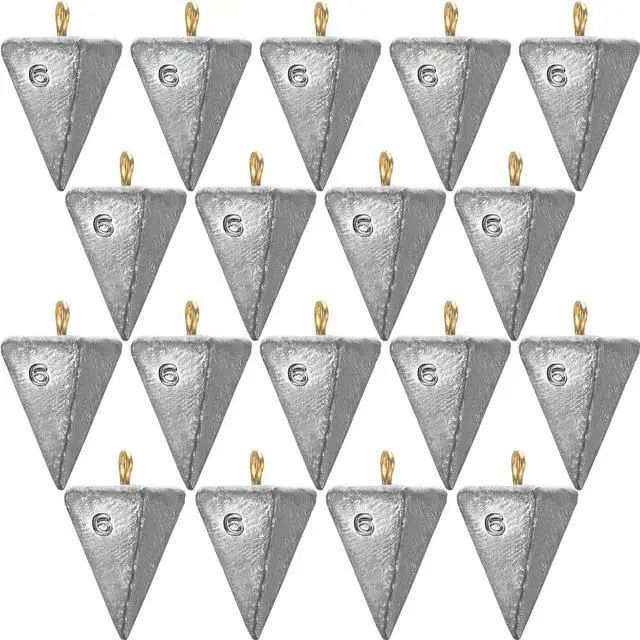 Main image of 18 Pieces Pyramid Sinkers Fishing Weights Triangle Fishing Sinkers Rig Pyramid Sinker for Ocean Saltwater Surf Bass Casting Gear Tackle