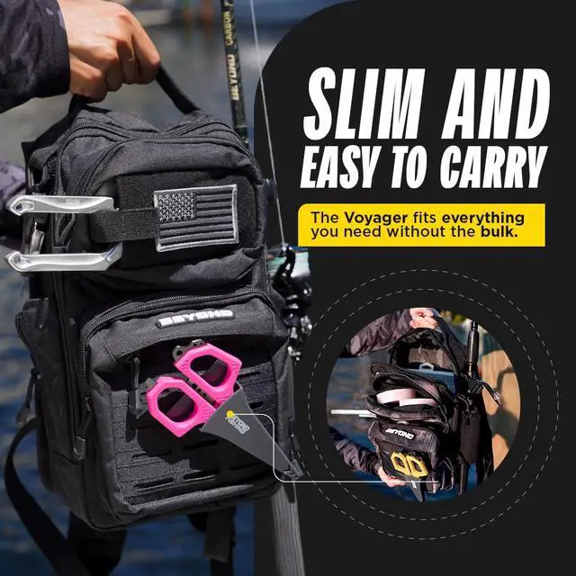 Alt view image 2 of 6 - Beyond Fishing Tackle Backpack- The Voyager Tactical Fishing Storage Bag - Lightweight & Compact Bag For Fishing