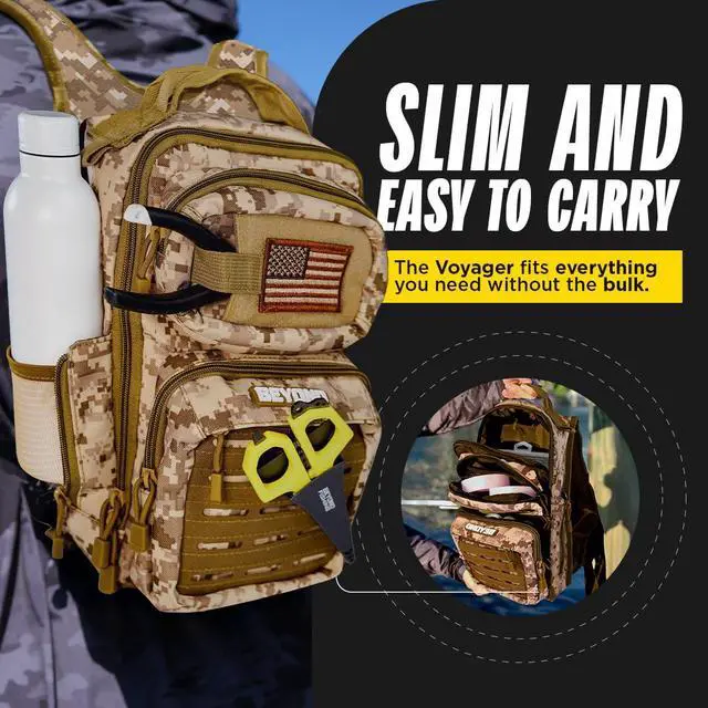 Alt view image 2 of 7 - Beyond Fishing Tackle Backpack- The Voyager Tactical Fishing Storage Bag - Lightweight & Compact Bag For Fishing