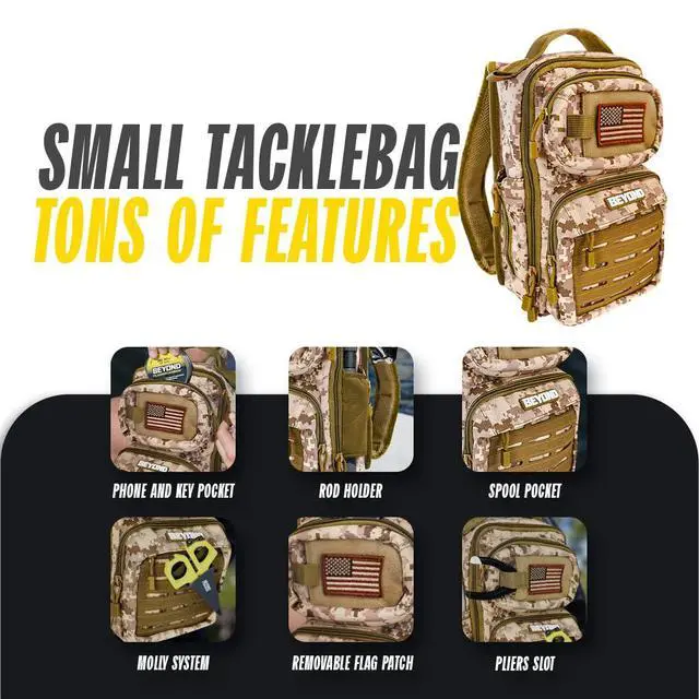 Alt view image 4 of 7 - Beyond Fishing Tackle Backpack- The Voyager Tactical Fishing Storage Bag - Lightweight & Compact Bag For Fishing
