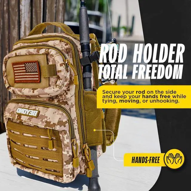 Alt view image 5 of 7 - Beyond Fishing Tackle Backpack- The Voyager Tactical Fishing Storage Bag - Lightweight & Compact Bag For Fishing
