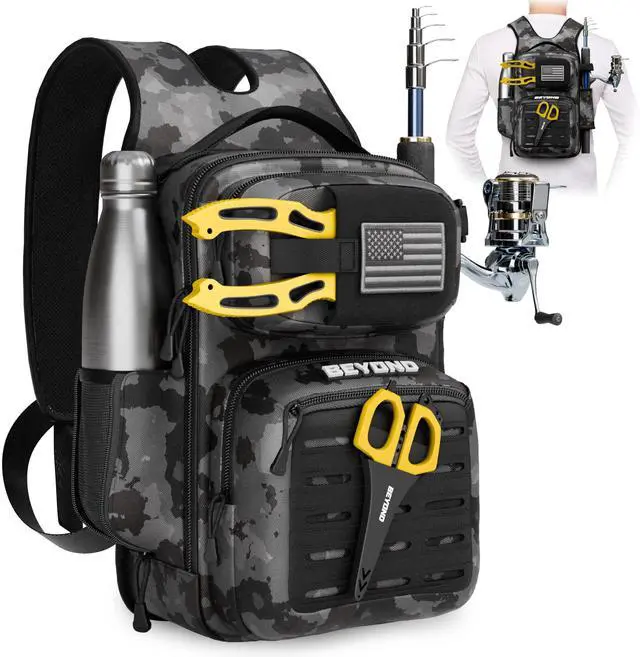 Main image of Beyond Fishing Tackle Backpack- The Voyager Tactical Fishing Storage Bag - Lightweight & Compact Bag For Fishing