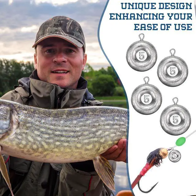 Alt view image 5 of 7 - 24 Pieces Fishing Disc Sinkers Weights Disc Sinker Fishing Sinkers Weights for Saltwater Catfishing Trolling Surf Tackle