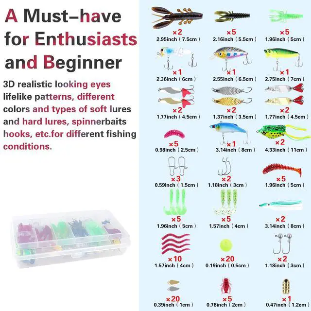 Alt view image 4 of 7 - 3-Layer Pink Fishing Tackle Box with Tackle Included, Fishing Tools Kit Includes Pliers Fish Lip Gripper Scale Crankbait Spinnerbaits Soft Baits Hooks, Ideal Gift for Angler Saltwater Freshwater