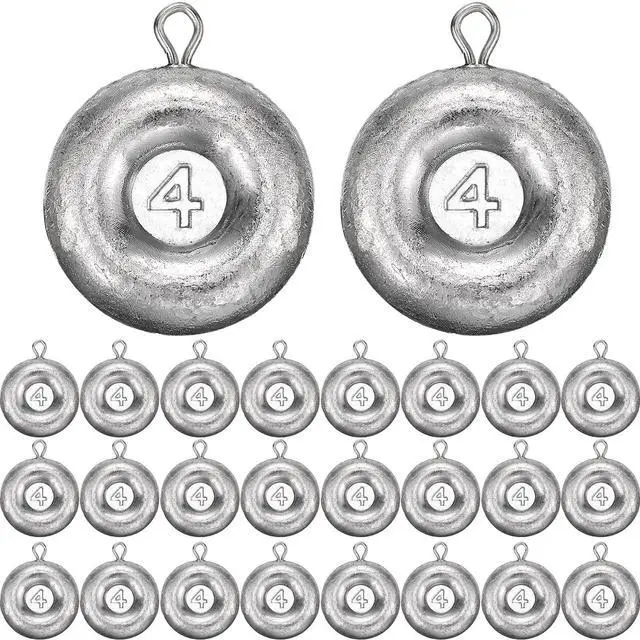 Main image of 24 Pieces Fishing Disc Sinkers Weights Disc Sinker Fishing Sinkers Weights for Saltwater Catfishing Trolling Surf Tackle
