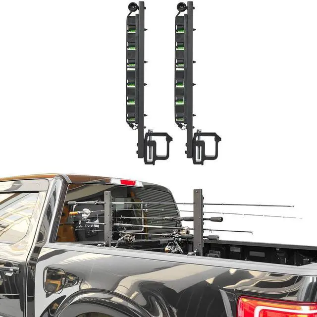 Main image of Truck Bed Fishing Rod Holder | 6-Rod Capacity | Secure Clamp-On Design | Fits Truck Bed & Boats | Horizontally or Vertically Place