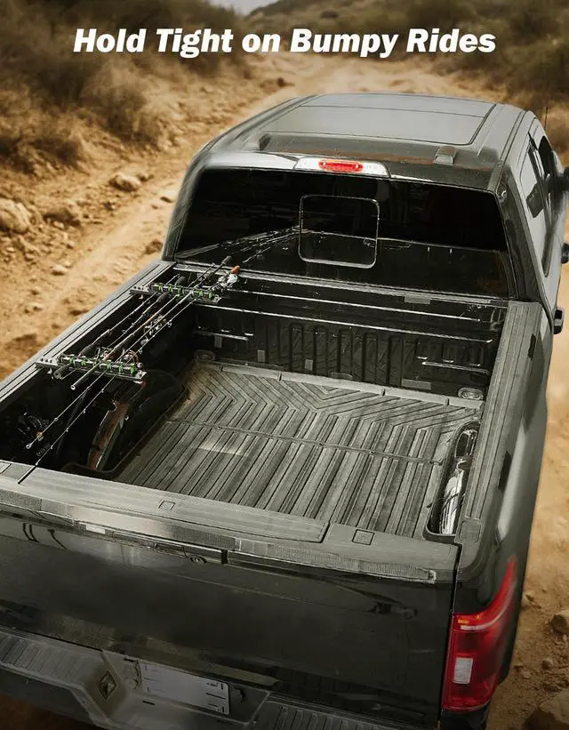 Alt view image 7 of 7 - Truck Bed Fishing Rod Holder | 6-Rod Capacity | Secure Clamp-On Design | Fits Truck Bed & Boats | Horizontally or Vertically Place