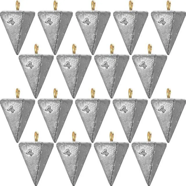 Main image of 18 Pieces Pyramid Sinkers Fishing Weights Triangle Fishing Sinkers Rig Pyramid Sinker for Ocean Saltwater Surf Bass Casting Gear Tackle