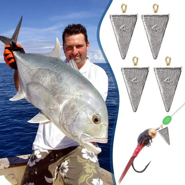Alt view image 5 of 6 - 18 Pieces Pyramid Sinkers Fishing Weights Triangle Fishing Sinkers Rig Pyramid Sinker for Ocean Saltwater Surf Bass Casting Gear Tackle