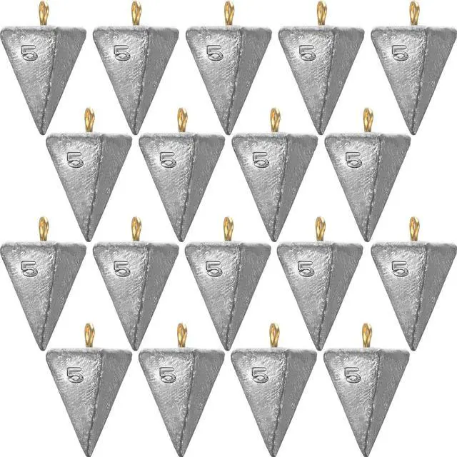 Main image of 18 Pieces Pyramid Sinkers Fishing Weights Triangle Fishing Sinkers Rig Pyramid Sinker for Ocean Saltwater Surf Bass Casting Gear Tackle