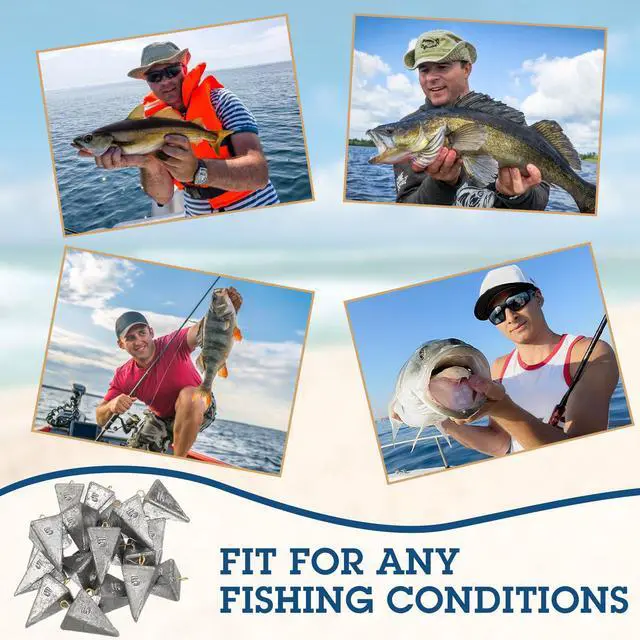 Alt view image 5 of 7 - 18 Pieces Pyramid Sinkers Fishing Weights Triangle Fishing Sinkers Rig Pyramid Sinker for Ocean Saltwater Surf Bass Casting Gear Tackle