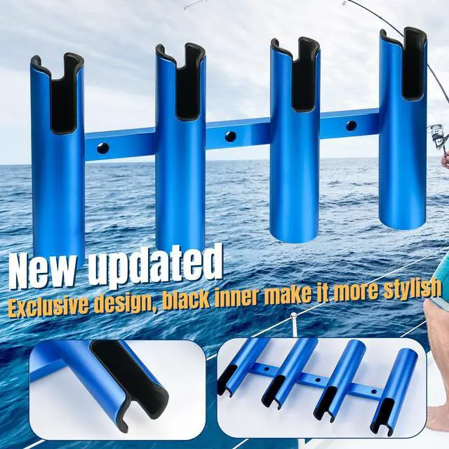 Alt view image 2 of 7 - Aluminum Fishing Boat Rod Holder,3/4 Link Tube Aluminum Rod Rack, Suit Boats & Yacht,Silver