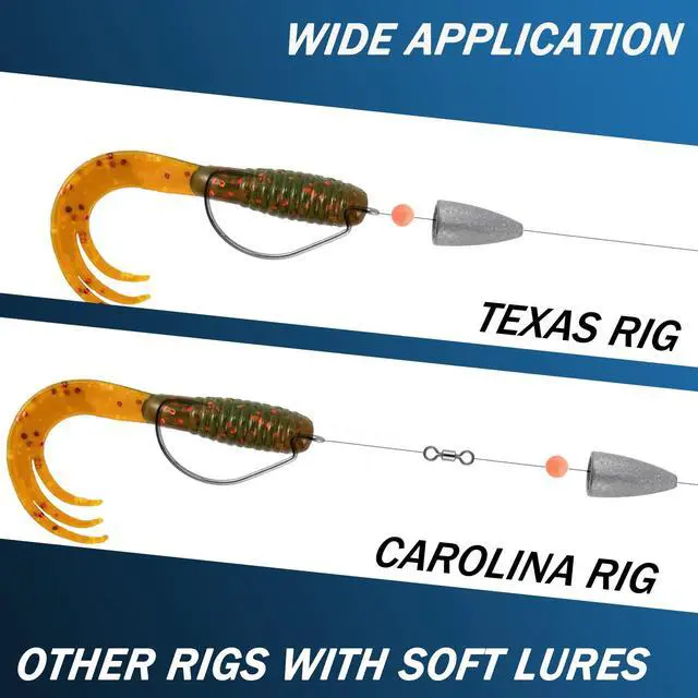Alt view image 4 of 7 - 50 Pack Bullet Fishing Sinkers Worm Weights Lead Fishing Weights Bass Fishing Sinker Freshwater Texas Carolina Rig Punch Shot