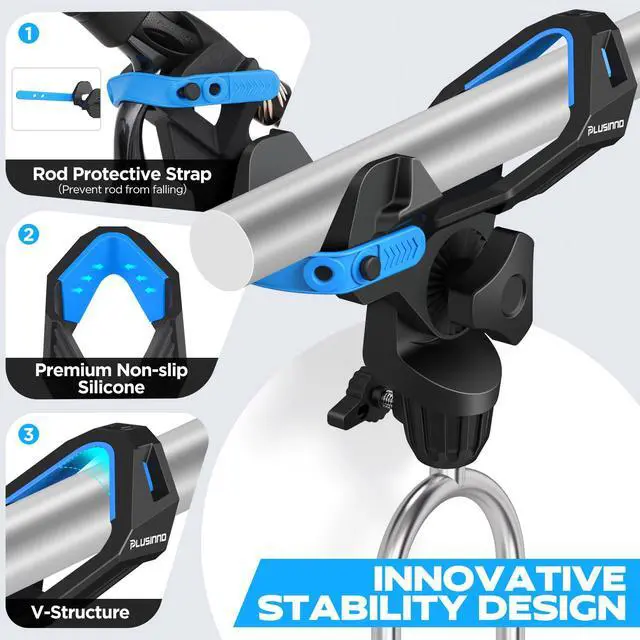 Alt view image 4 of 7 - 1/2/4 Pack Fishing Rod Holder for Ground, Upgraded Rod Holders for Bank Fishing, 360 Degree Adjustable Fishing Rod Holder Equipment, Fishing Gear, Fishing Gifts for Men