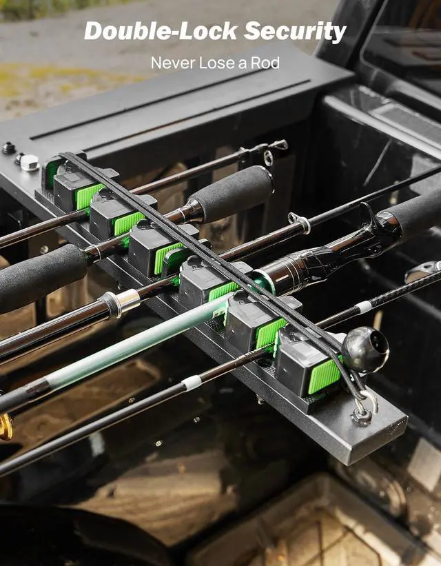 Alt view image 4 of 7 - Truck Bed Fishing Rod Holder | 6-Rod Capacity | Secure Clamp-On Design | Fits Truck Bed & Boats | Horizontally or Vertically Place