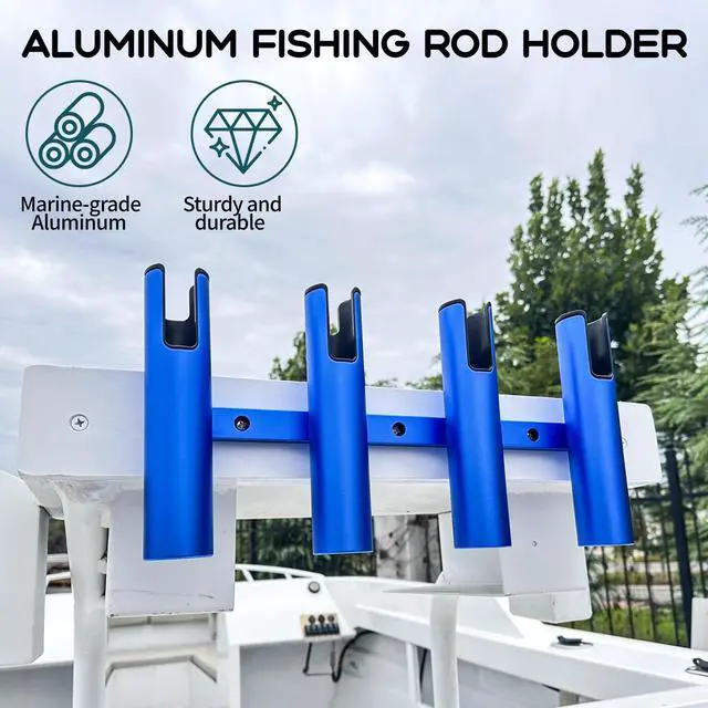 Alt view image 5 of 7 - Aluminum Fishing Boat Rod Holder,3/4 Link Tube Aluminum Rod Rack, Suit Boats & Yacht,Silver