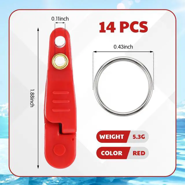 Alt view image 3 of 7 - 19/21/42 Piece Snap Weight Kit Trolling System Include Trolling Weights Red Clips Bullet/Fish Shape Fishing Weights for Walleye Saltwater Freshwater Fishing