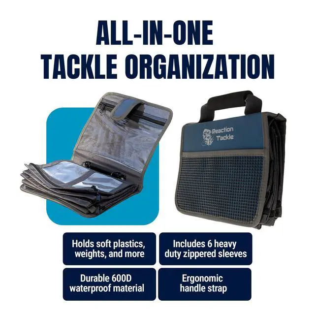 Alt view image 5 of 7 - Deluxe Bait Binder, Water Resistant Soft Bait Storage System for Soft Plastics and Rigs with Zippered Sleeves, Speed Binder