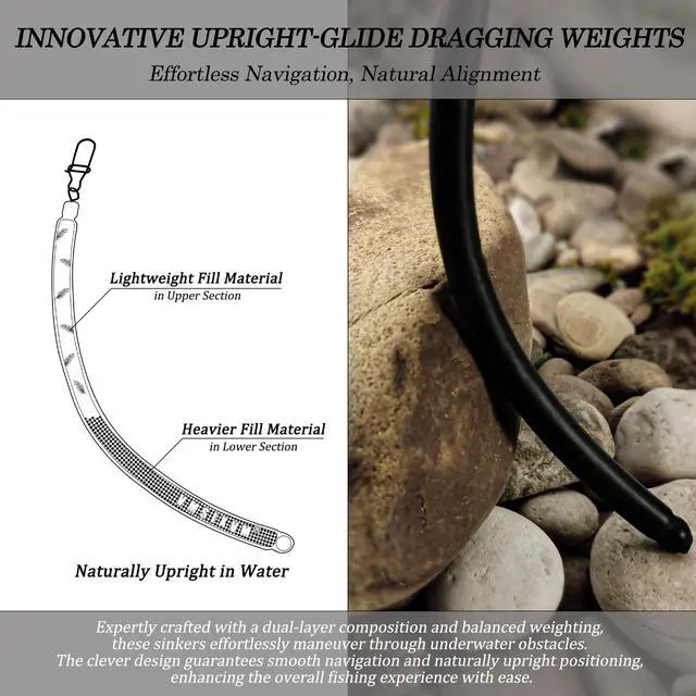 Alt view image 4 of 7 - Dragging Weights for Catfish, No Snag Sinker Drag Drift Fishing Weight for Bottom Bouncing, Trolling, Drifting, Snagless Catfishing Sinker Tackle Gear and Equipment