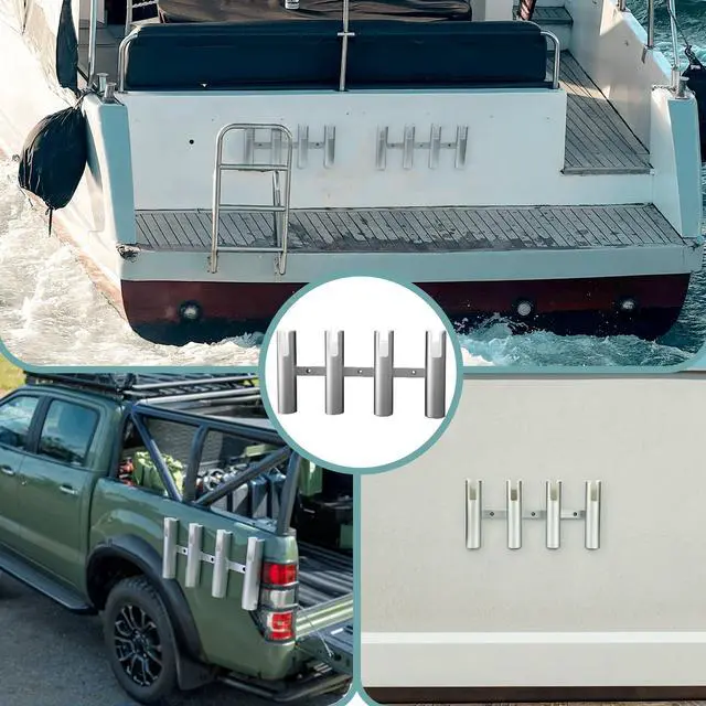 Alt view image 5 of 6 - Aluminium Fishing Rod Holders for Boat, Wall-Mounted Fishing Pole Roof Rod Rack,Surf Fishing Rod Holder for Truck, Boats & Yacht