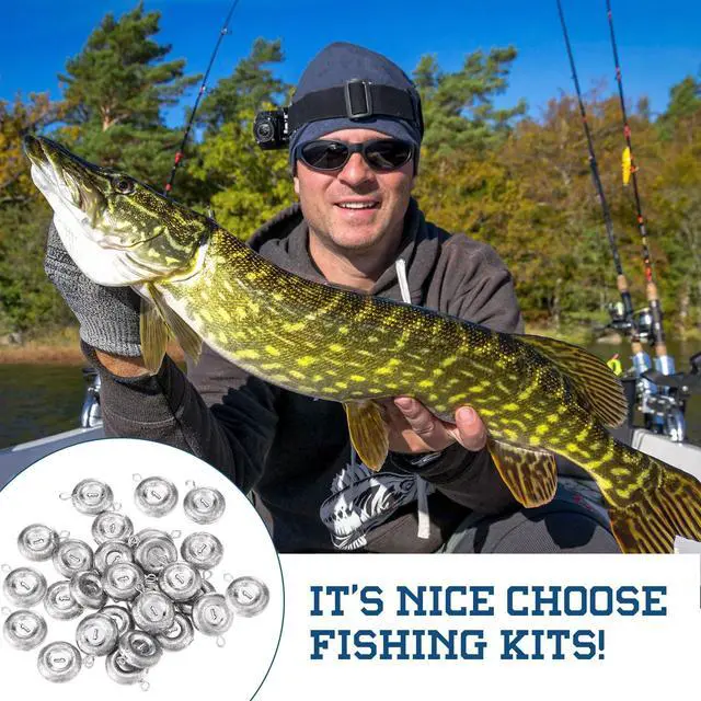 Alt view image 7 of 7 - 24 Pieces Fishing Disc Sinkers Weights Disc Sinker Fishing Sinkers Weights for Saltwater Catfishing Trolling Surf Tackle