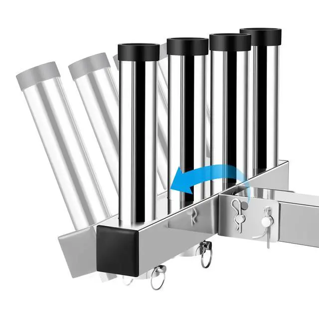 Alt view image 5 of 7 - Stainless Steel Hitch Fishing Rod Holder, Hitch Mount Rod Holder, 4 Link Tube for 2" Hitch Receivers with Quick Release Pin,Truck Adjustment Fishing Rod Rack, Fishing Pole Holder