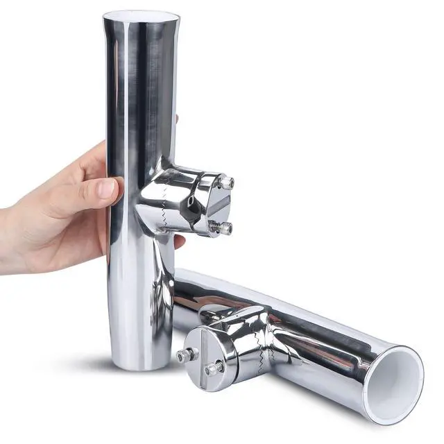 Alt view image 5 of 7 - 2PCS Tournament Style Boat Fishing Rod Holders, 316 Stainless Steel Clamp on 7/8" to 1" Rail, 360 Adjustable Fishing Rod Holder