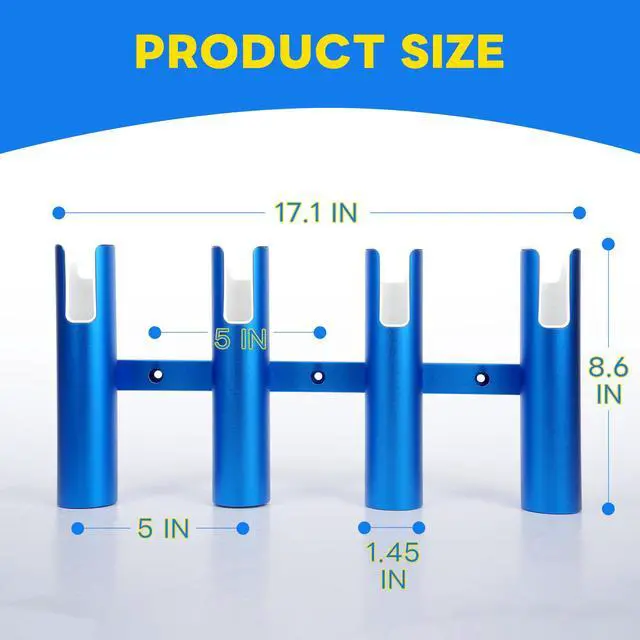 Alt view image 2 of 7 - Aluminium Fishing Rod Holders for Boat, Wall-Mounted Fishing Pole Roof Rod Rack,Surf Fishing Rod Holder for Truck, Boats & Yacht