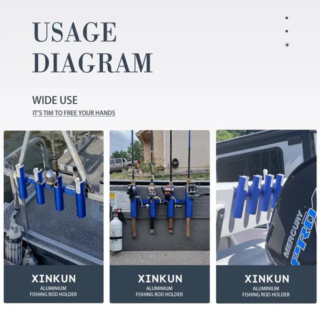 Alt view image 7 of 7 - Aluminium Fishing Rod Holders for Boat, Wall-Mounted Fishing Pole Roof Rod Rack,Surf Fishing Rod Holder for Truck, Boats & Yacht