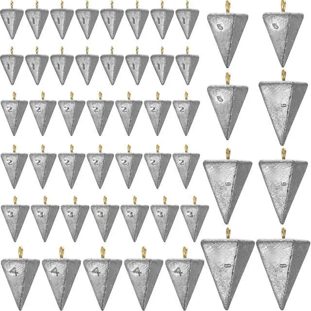 Main image of 18 Pieces Pyramid Sinkers Fishing Weights Triangle Fishing Sinkers Rig Pyramid Sinker for Ocean Saltwater Surf Bass Casting Gear Tackle