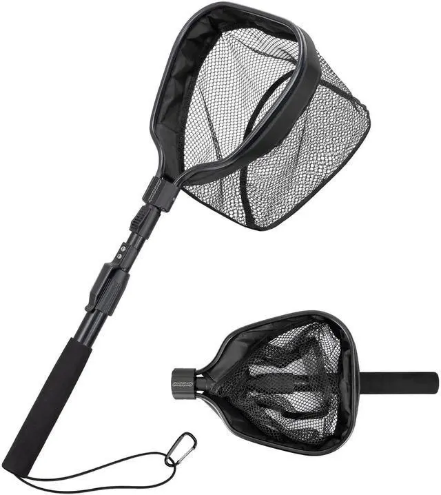 Main image of Floating Bait Net Aluminum Livewell Net, 8" Hoop, 15"21" Handle, Soft Mesh, EVA Grip, Belt Hook & Anti-Drop, for Minnows, Sardines, Herring Telescopic & Collapsible Baitfish Net