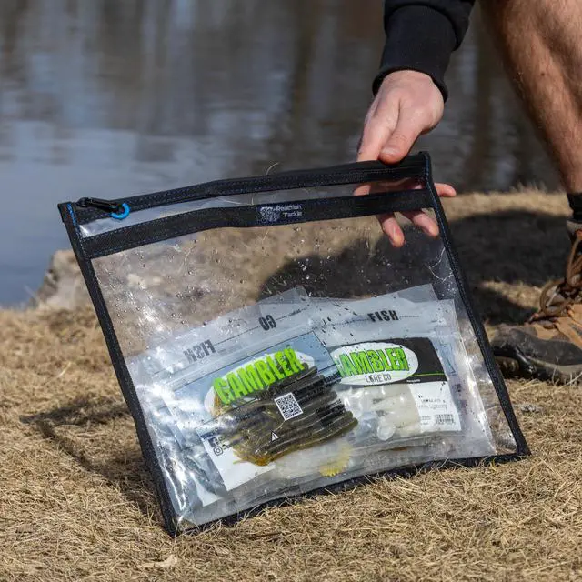 Alt view image 7 of 7 - Clear Tackle Storage Bags, Water Resistant Zippered Paks for Bait, Lures, and Soft Plastics, Heavy Duty TPU with Reinforced Sides for Boats and Kayaks, 16x12 in, 4-Pack