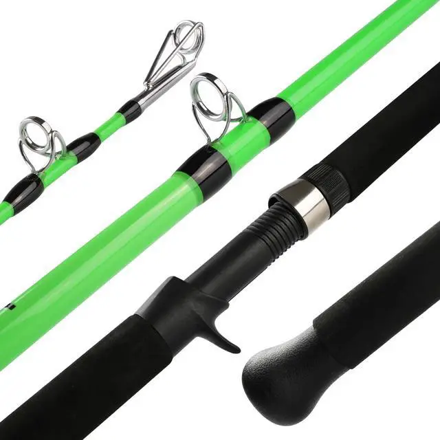 Main image of 8' Glow Catfish Rod, Medium Heavy 2-Piece, 10-65 lb | S-glass carbon blank, glow-in-dark finish, EVA grip and stainless guides for night catfishing with 10-65 lb line