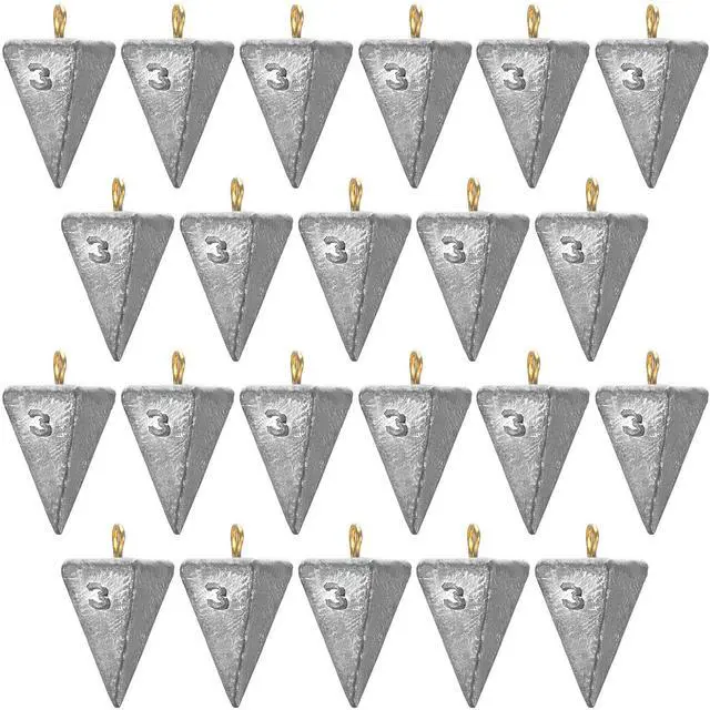 Main image of 27 Pieces Pyramid Fishing Weights Sinkers Triangle Rig Pyramid Sinkers for Ocean Saltwater Surf Bass Catfish Fishing Weights Casting Gear Tackle Essential